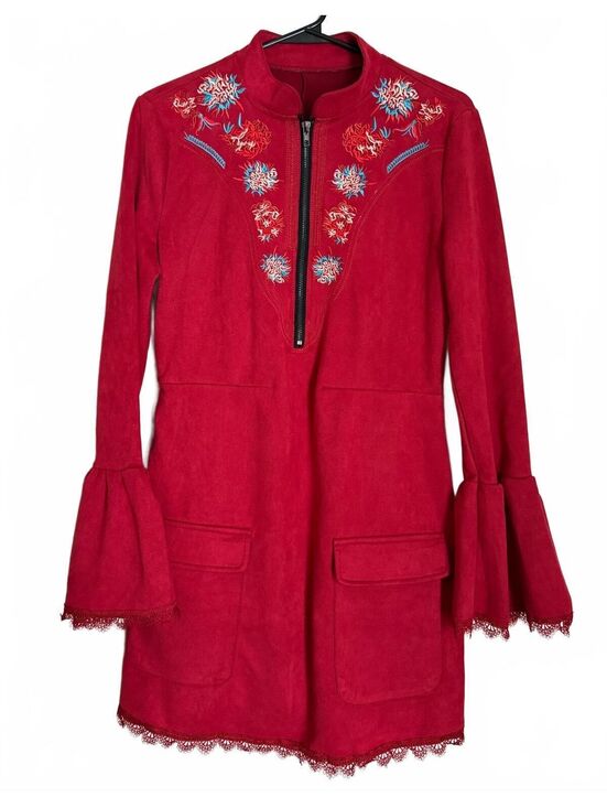 Dresses & Skirts - Dress Red Mini Indie BOHO Size Large Coquette Cottage Peasant Red Tomato Rare